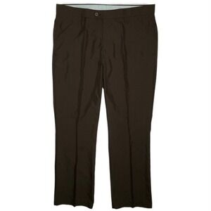 J Lindeberg Pants Mens Large 36x34 Golf Pleated Performance Trouser Olive Green